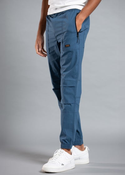 Tokyo Laundry Blue Cotton Cargo Trousers