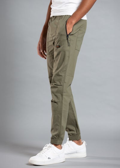 Tokyo Laundry Khaki Cotton Cargo Trousers