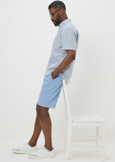 Lincoln Light Blue Belted Chino Shorts
