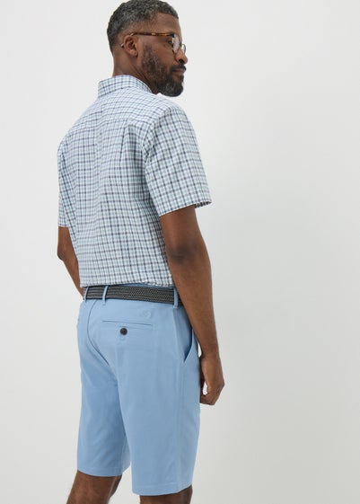 Light Blue Belted Chino Shorts