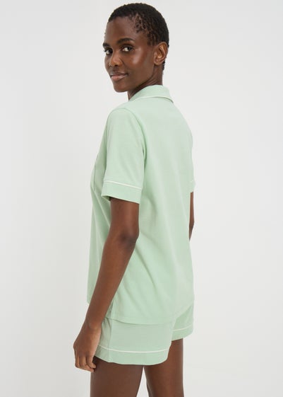 Green  Button Through Short Pyjama Set