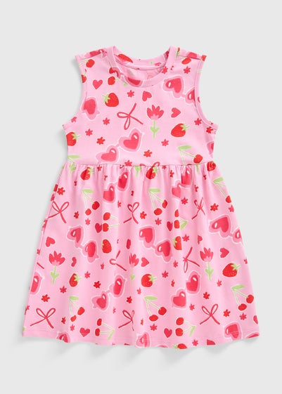 Girls Pink Sunglasses Print Dress (1-7yrs)