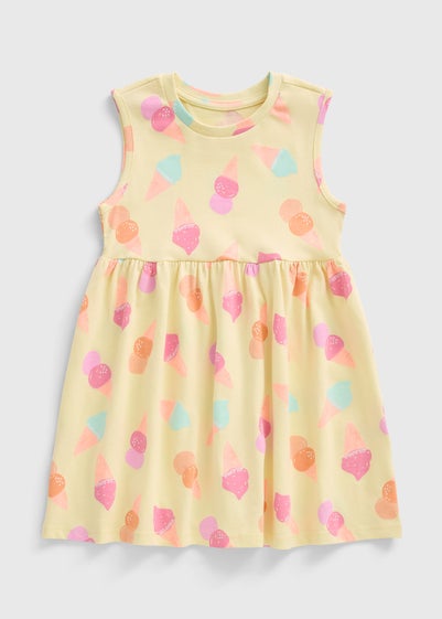 Girls Yellow Ice Cream Dress (1-7yrs)