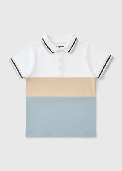 Boys Multicolour Cut & Sew Polo Shirt (1-7yrs)