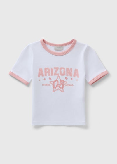 Girls White Arizona Design T-Shirt (7-15yrs)
