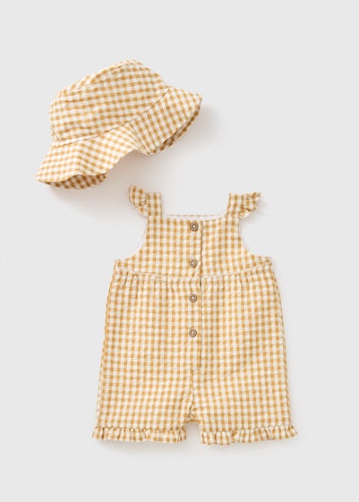 Baby Yellow Gingham Romper Set (Newborn-23mths)