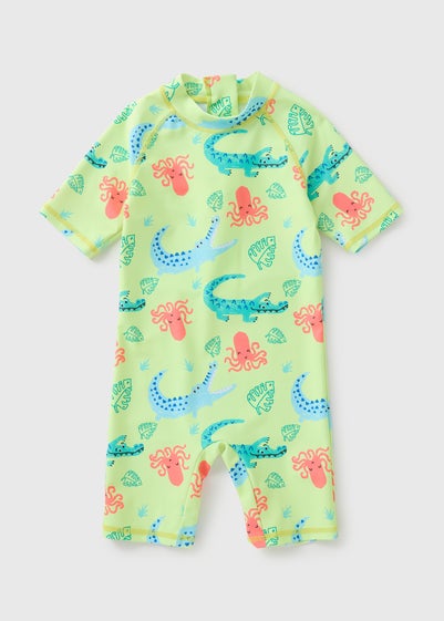Boys Green Crocodile Surf Suit (1-7yrs)