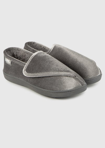 Totes Isotoner Grey Ladies Sparkle Velour Closed Back Slipper