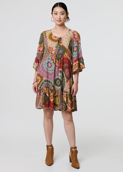 Izabel London Multi Kaleidoscope Print Short Dress