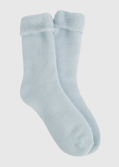 Totes Toasties Blue Ladies Thermal Brushed Bed Sock