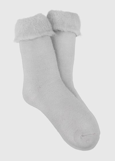 Totes Toasties Grey Ladies Thermal Brushed Bed Sock