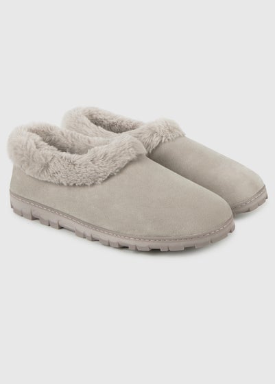 Totes Toasties Grey Ladies Microsuede Shoot Slippers