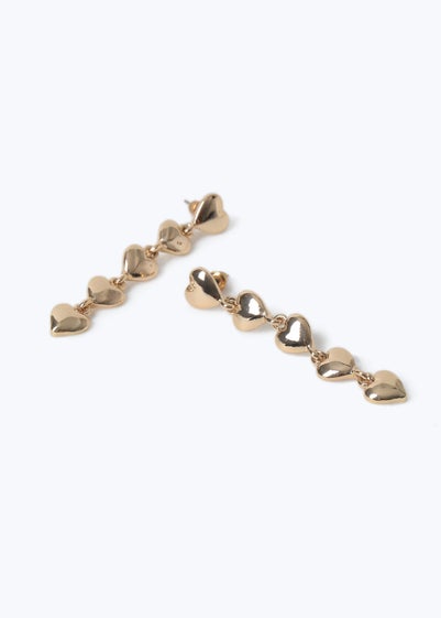 Muse Gold Long Heart Drop Earring