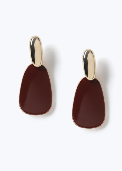 Muse Gold And Red Drop Earring