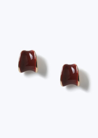 Muse Burgundy Enamel Stud Earring