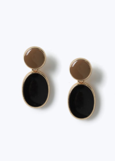 Muse Black And Beige Drop Earring