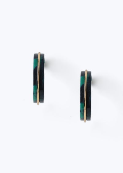 Muse  Green Resin Hoop Earring