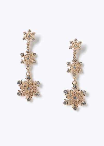 Muse Gold Christmas Multi Snowflake Earring