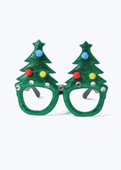 Muse Girls Green Christmas Tree Glasses