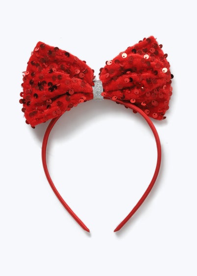 Muse Girls Red Christmas Bow Headband