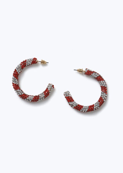 Muse Red Christmas Stripe Earring