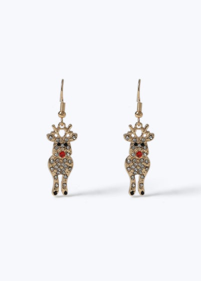 Muse Gold Christmas Reindeer Earring