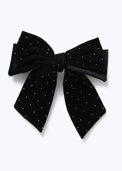 Muse Black Velvet Sparkle Hair Bow