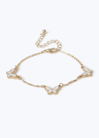 Muse Gold Mother Of Pearl Butterfly Bracelet