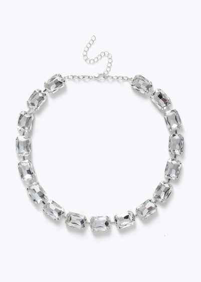 Muse Silver Crystal Collar Necklace