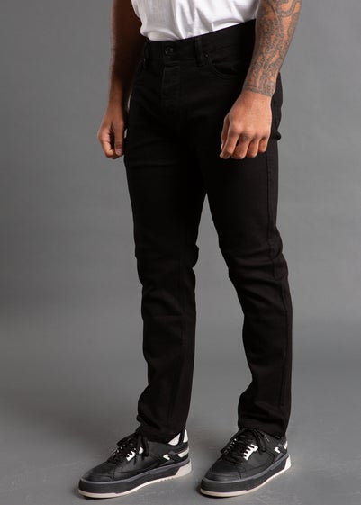 French Connection Black Cotton Slim Fit Stretch Jeans