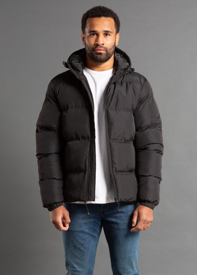 French Connection Black Hooded Neck Puffer Jacket with High Neck