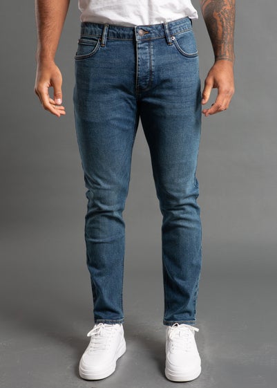 French Connection Blue Cotton Slim Fit Stretch Jeans