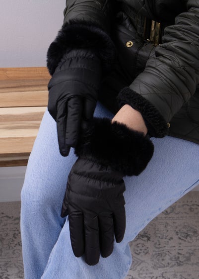 Totes Isotoner Black Water Repellent Padded Glove