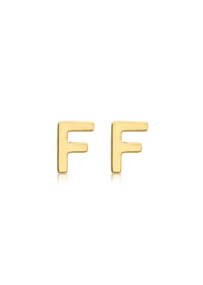 Golden Moments 9ct Yellow Gold 'F' Initial Stud Earrings