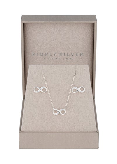 Simply Silver Sterling Silver 925 Infinity Set - Gift Boxed