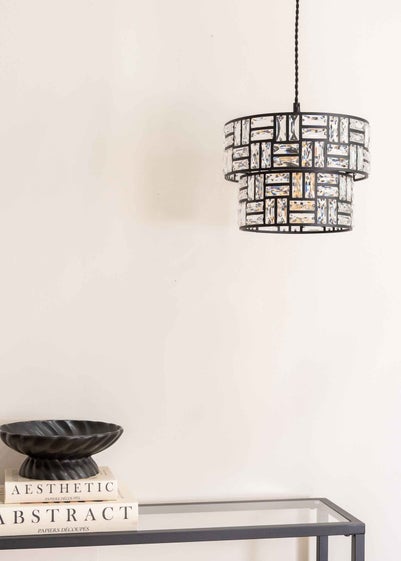 ValueLights Elise Metal  Black Tiered Ceiling Pendant Shade (19.5cm x 27cm x 27cm)