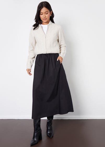 Threadbare Black Orkney Maxi Skirt with Pockets