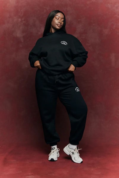 In The Style Black Fits Embroidered Co-Ord Joggers