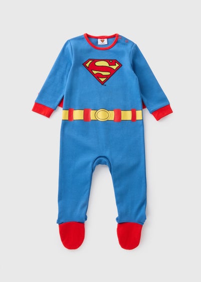 Baby Blue Superman Sleepsuit & Cape (Newborn-18mths)