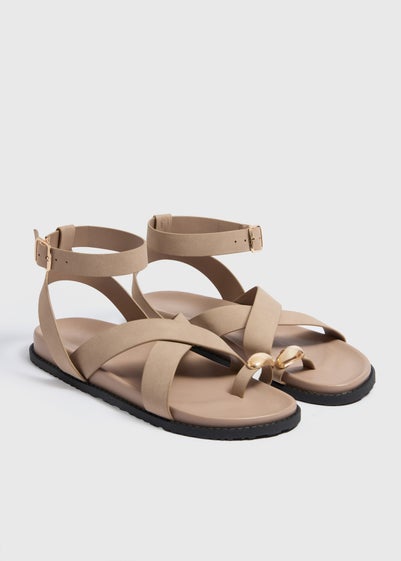 Taupe Toe Loop Sandals