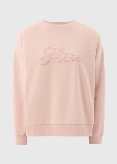 Pink Applique Fleur Sweatshirt