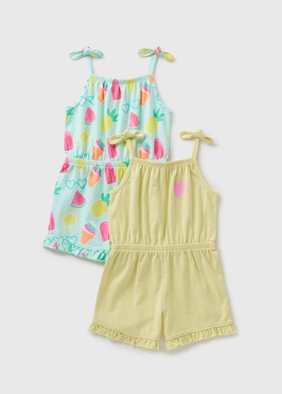 2 Pack Girls Fruit Playsuits (1-7yrs)
