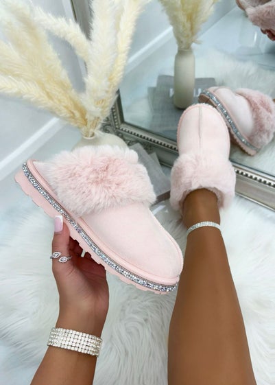 Love Lemonade Pink Sparkly Deluxe Snugg Slippers