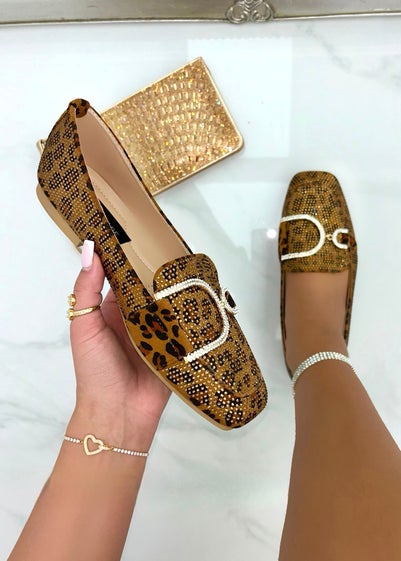 Love Lemonade Leopard Crystal Imperial Suede Loafers Limited Edition