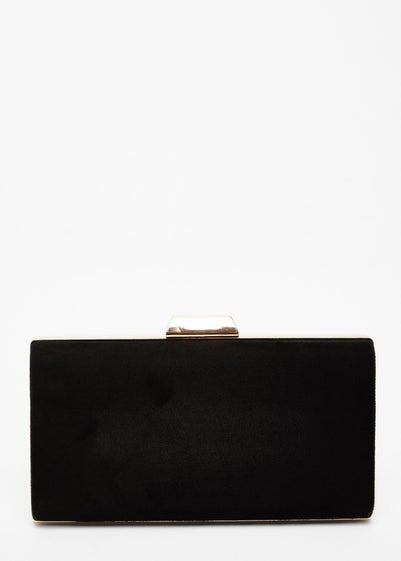 Quiz Black Faux Suede Clutch Bag