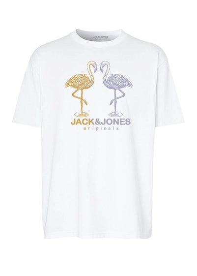 Jack & Jones Boys White Flamingo T-Shirt