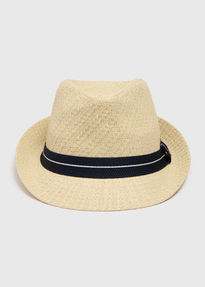 Boys Natural Straw Trilby Hat (3-10yrs)