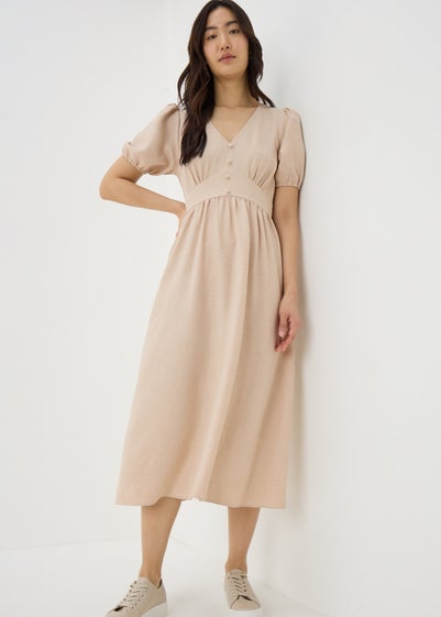 Stone Button Midi Tea Dress