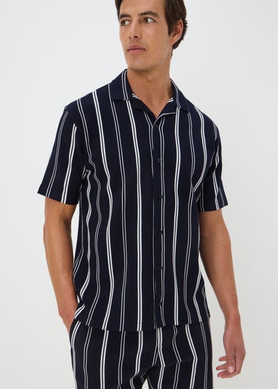 Navy Stripe Co Ord Shirt