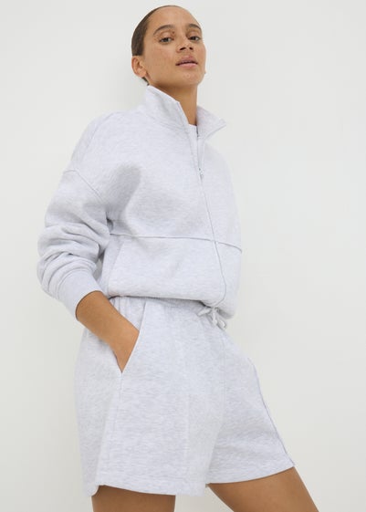 Grey Pintuck Jersey Co Ord Shorts